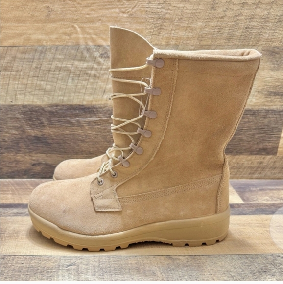 Gortex Suede Leather Tan Thigh High Tan Lace-Up Boots New  9.5 W main image 5